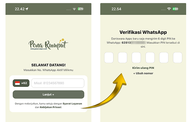 Login aplikasi pena rumput